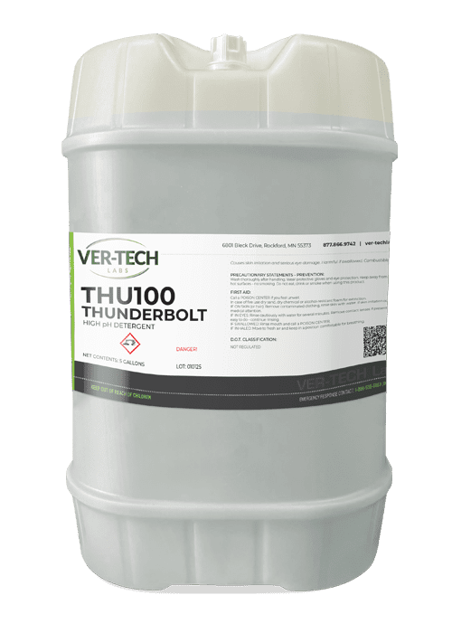 Ver-tech Labs Thunderbolt professional wash detergent, available from Wet Willy’s